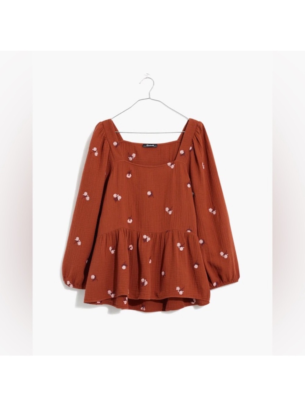 Madewell Rust Square-Neck Top - Picture 4 of 7